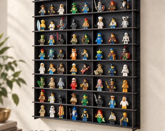 Mini Figure Display Shelf for 80+ Figures, Wall Mounted MDF Organizer