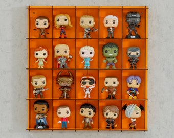 Orange Pop Display Case ,Vinyl Figure Wall Display,Funko Pop Display Shelves  for 20 Figure , Gift for Vinyl Figure Lovers