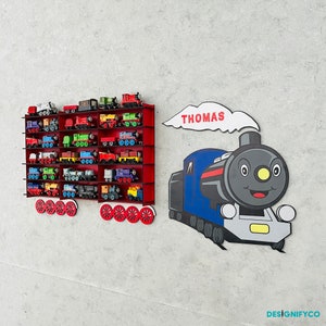 Red Toy Train Shelf ,toy Train Rack,train Storage,train Shelf,toy Train ...