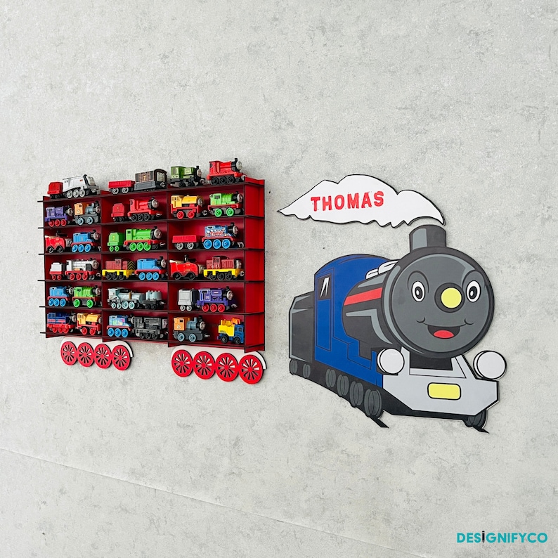 Tooth Train Storage Racks Red Toy Train Shelf ,toy Train Rack,train Storage,train Shelf,toy Train ...