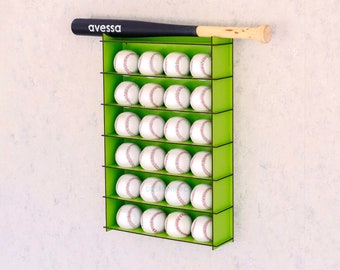 24 Baseball Display Case,Baseball Cabinet Holder Rack,Baseball Display Stand,Baseball gift,Baseball Decor,Baseball Frame,More Color Options