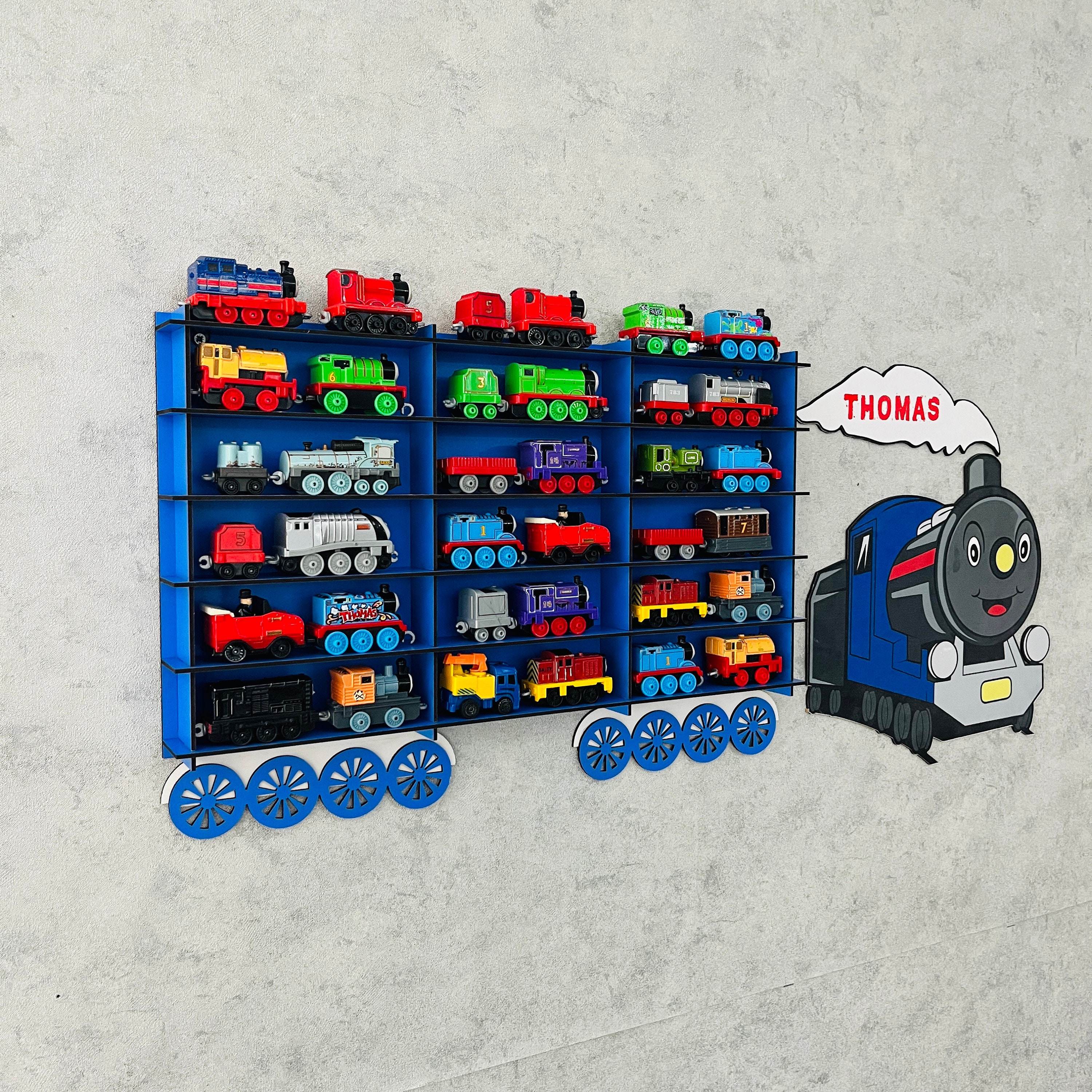 Toy Train Display Case 5 Color Options&personalizable,toy Train Rack ...