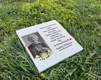 Custom Photo Memorial Plaque for Mother – UV Printed Limestone Grave Marker – Thoughtful Remembrance Gift & Sympathy Tribute