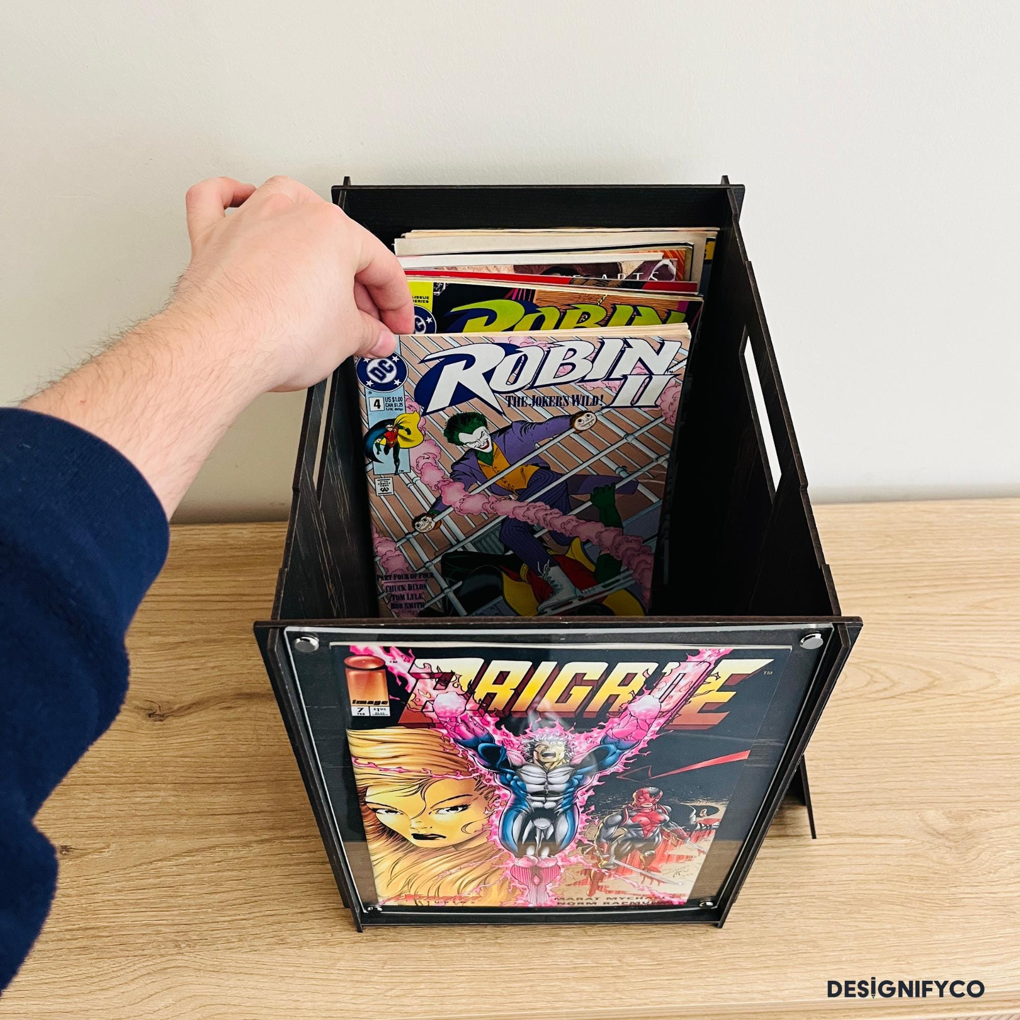 Comic Book Storage Organizer – Wood Box With Lid | Collector Case ...