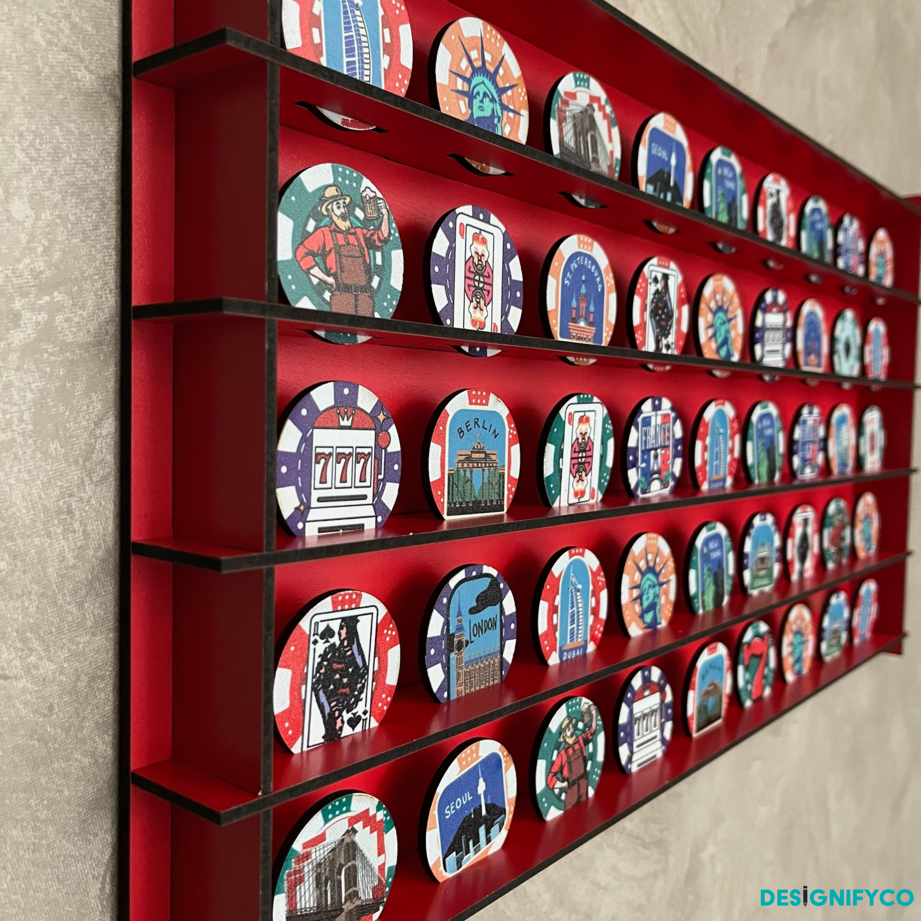 Casino Chip Wall Display Case, Collectible Poker Chip Holder - Etsy