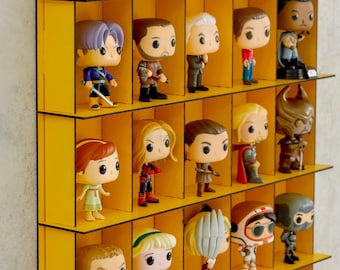 Yellow Vinyl Figure Storage ,Pop Figure  Display Case ,Figure  Display Shelves  for 20 Figure