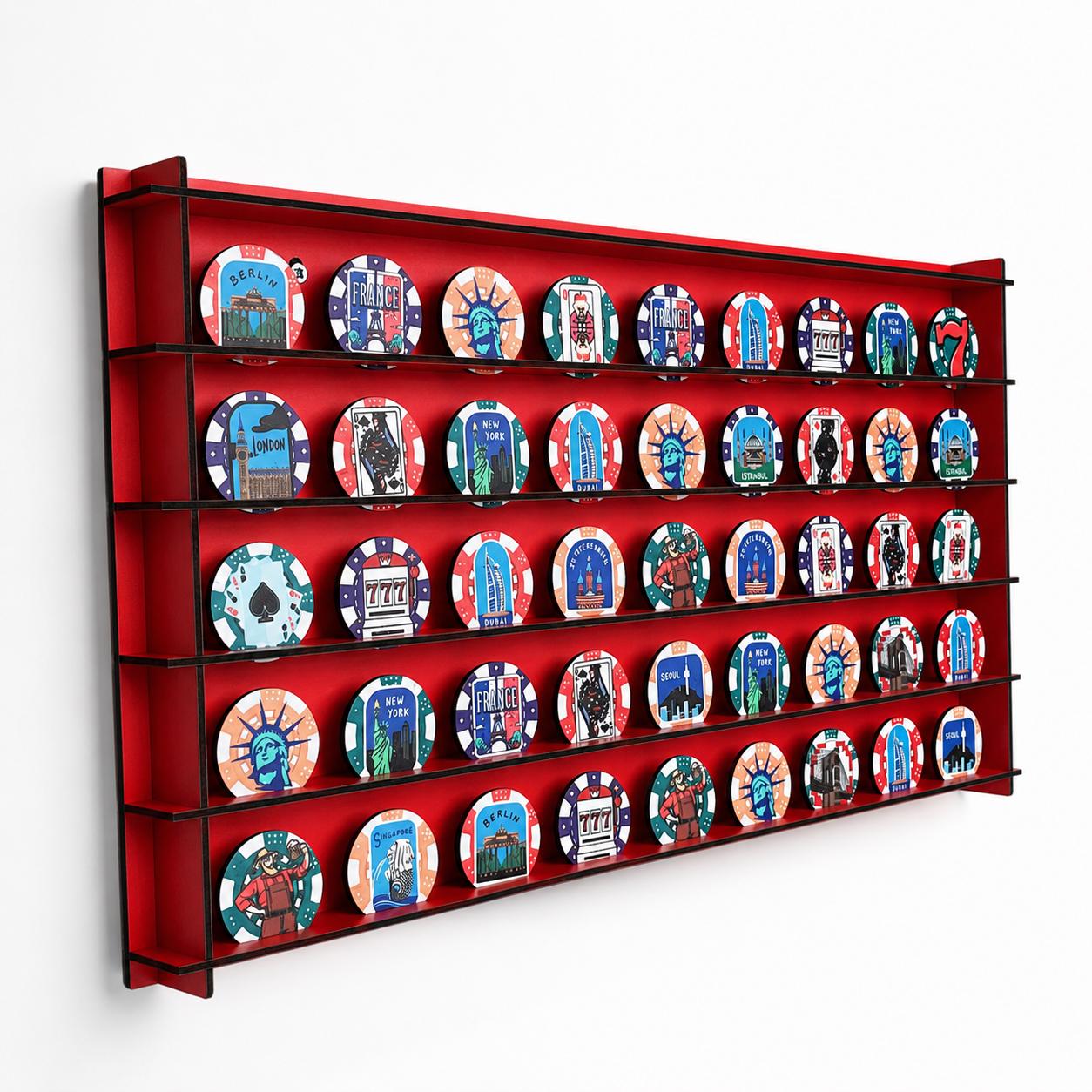Casino Chip Wall Display Case, Collectible Poker Chip Holder - Etsy