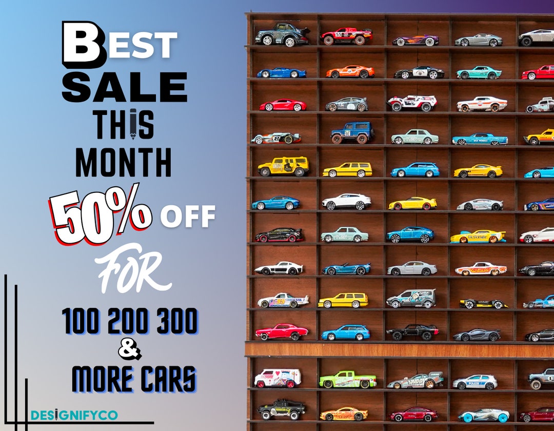 Vertical Toy Car Shelf for 100 Cars Toy Car Display Case Matchbox Car