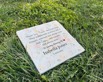 Personalized Memorial Stone - Custom Engraved Plaque for Remembrance - Heartfelt Grave Marker for Memorial Garden - Sympathy Gift