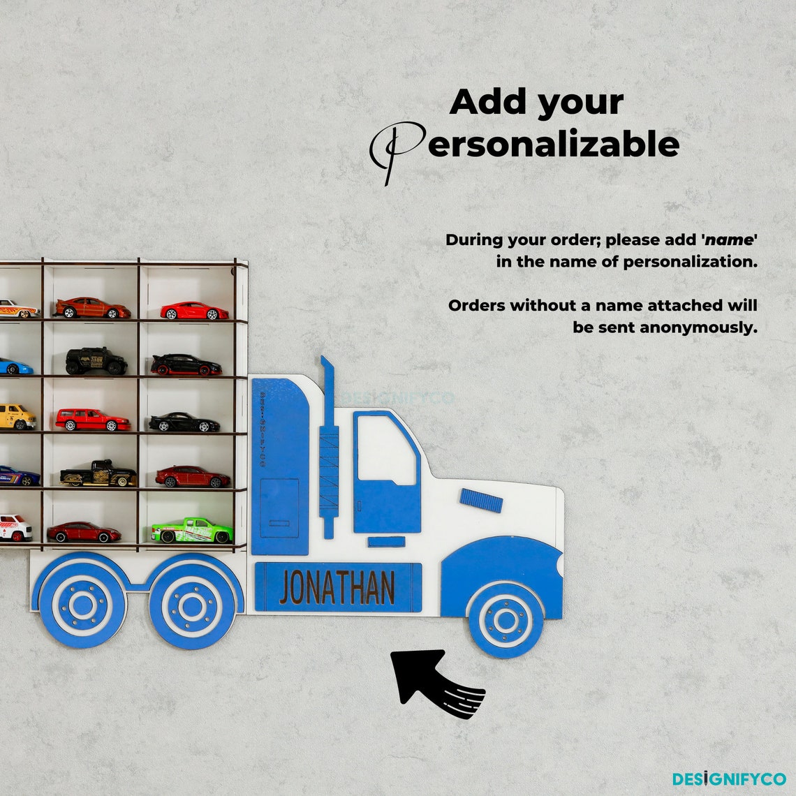 BLUE Toy Car Display Casewall Mounted Displaytoy Car Display Etsy