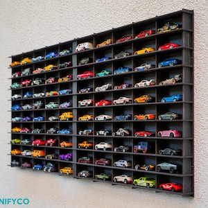 Old Black Toy Car Display Case For 100Cars|Matchbox Car  Storage|Toy Car Storage|1:64 Car Shelf|Wall Mounted Car Rack|Matchbox Car Holder |