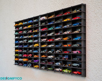 Old Black Toy Car Display Case For 100Cars|Matchbox Car  Storage|Toy Car Storage|1:64 Car Shelf|Wall Mounted Car Rack|Matchbox Car Holder |