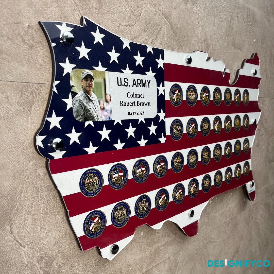パーソナライズされた36ミリタリーチャレンジコインディスプレイケース、コレクター向けコインホルダー、ミリタリーコインホルダー、退役軍人へのギフトアイデア  - Etsy 日本