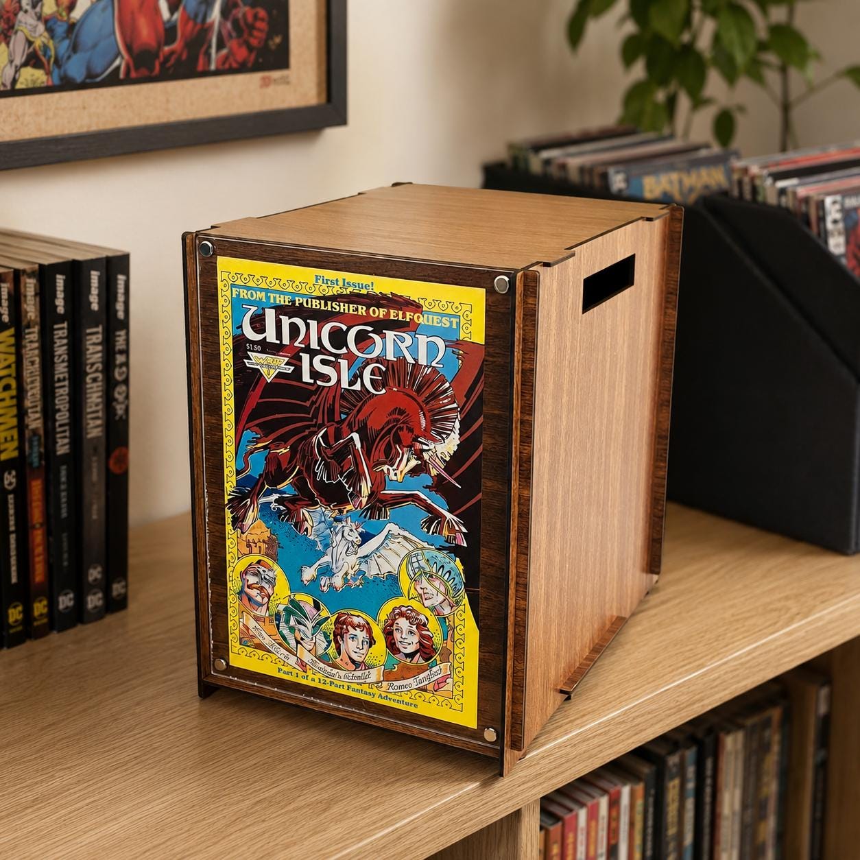 Comic Book Display Box –wooden Organizer With Lid | Comic Book