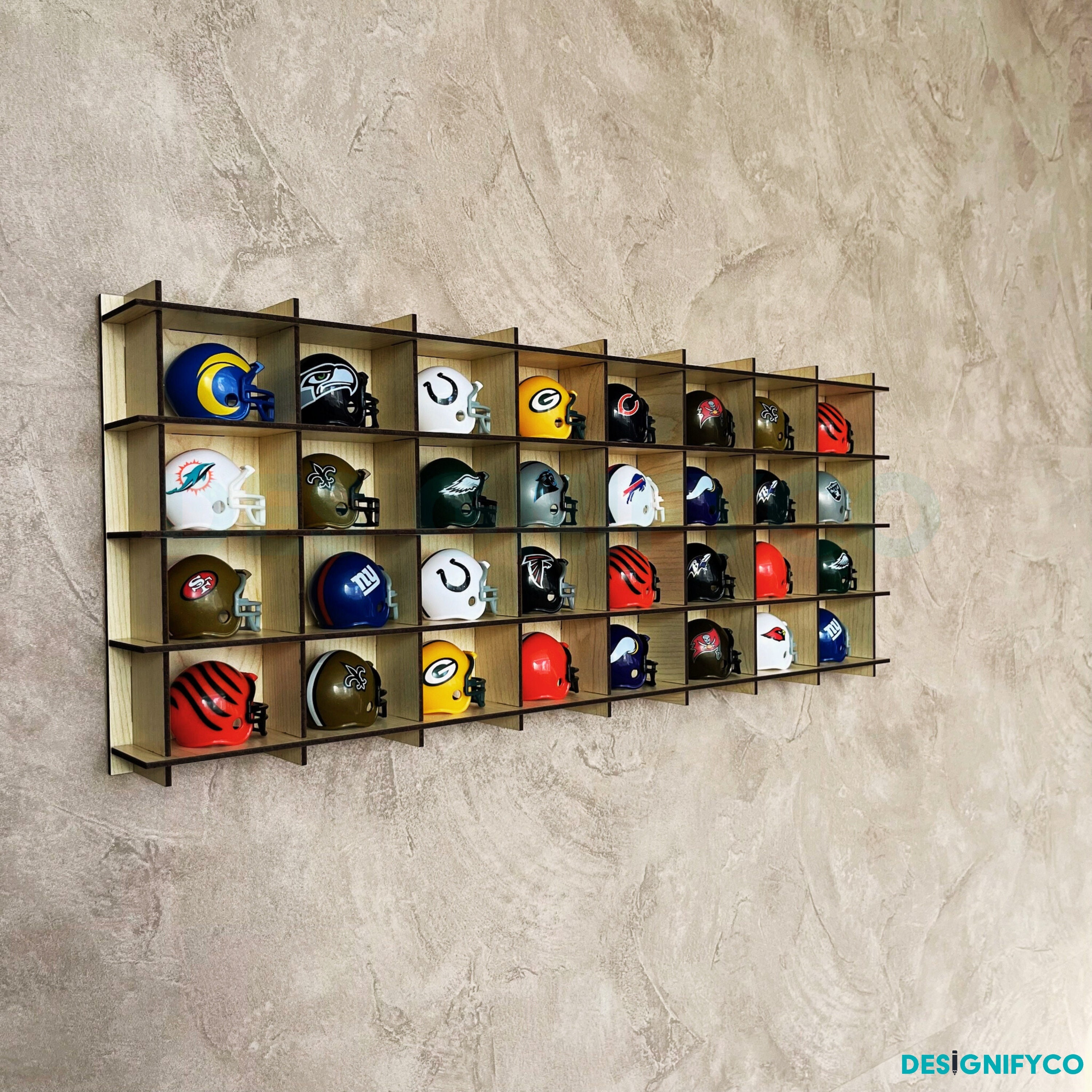 32 NFL Mini Helmets Display Case,Hockey Memorabilia Organizer Rack,NHL Collectibles Stand,NHL Mini Helmets Display Case,