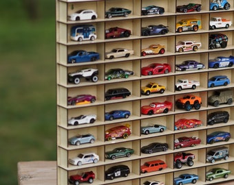 木製1/64スケールミニカーディスプレイケース、コレクター用