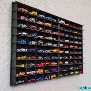 Old Black Toy Car Storage For 100CarsMatchbox Car Storage1:64 Car ShelfWall Mounted Car RackMatchbox Car Holder Toy Car Display Case image 3