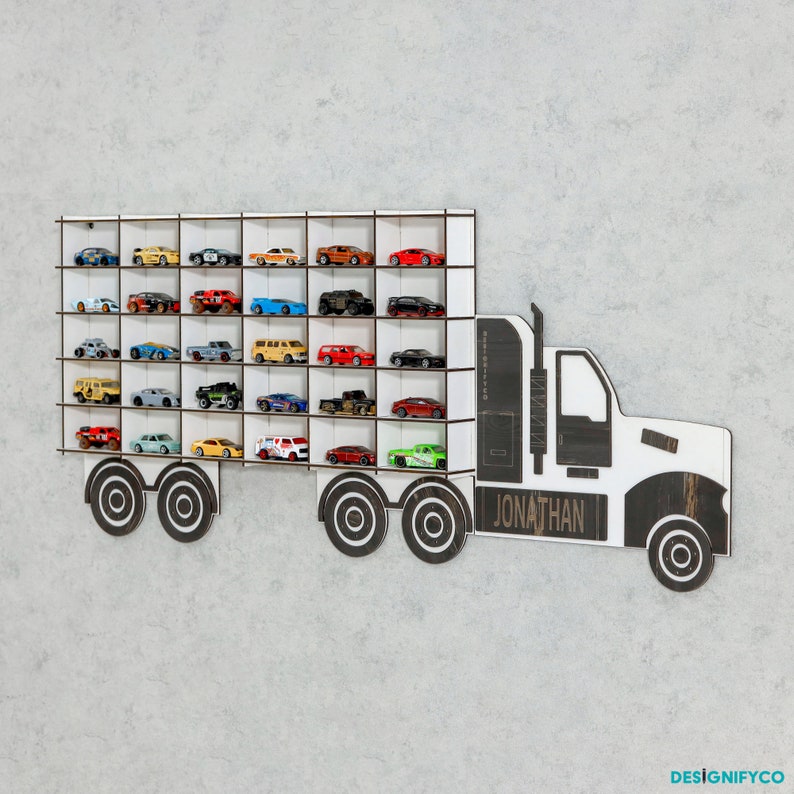 Old Black Personalized Toy Car Display Shelvescar Display Etsy