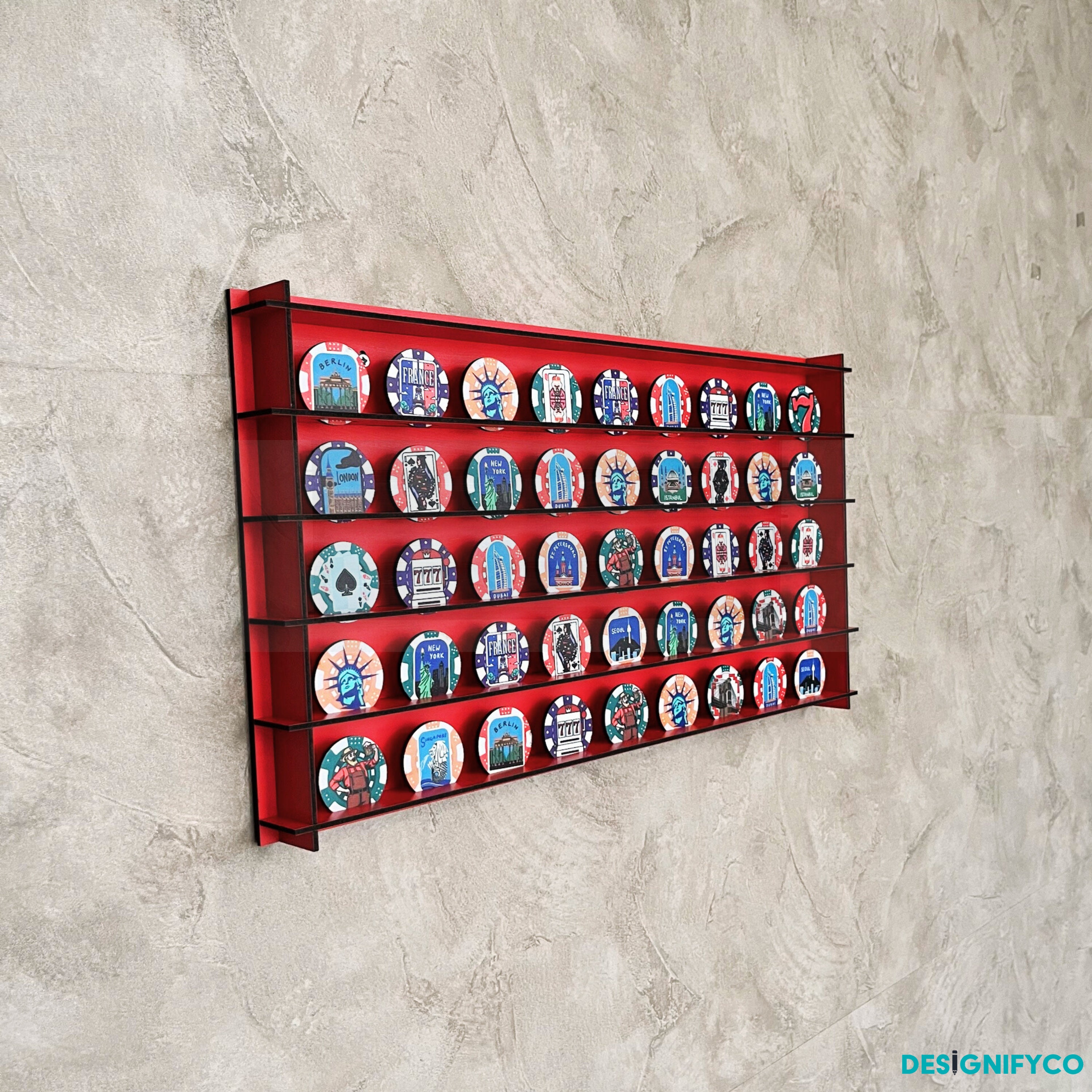 RED Casino Chip Display Case,poker Chip Holder,gambling Chip Display ...
