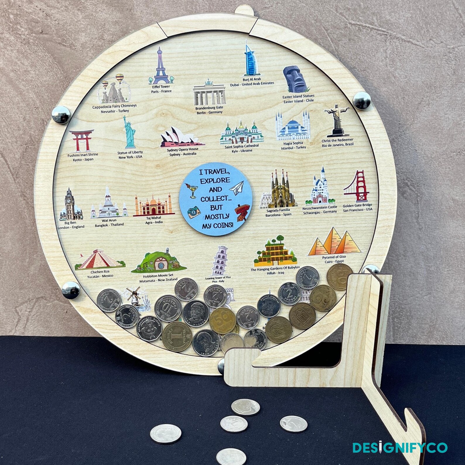 Travel Coin Holder,custom Coin Display for Couples,personalized Travel ...