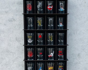 20個のショットグラスディスプレイケース、12色のオプション、ショット