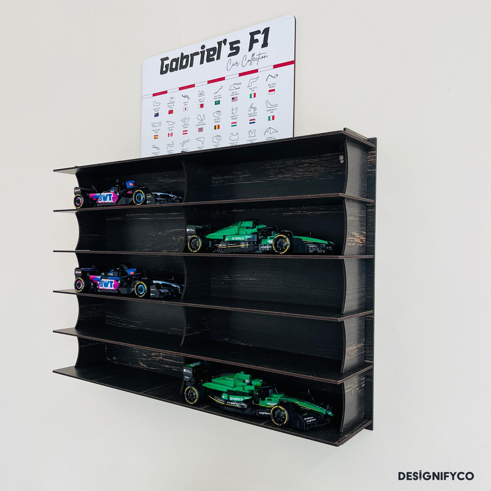 カスタムF1スピードチャンピオンディスプレイ（10台用）、レンガ車用