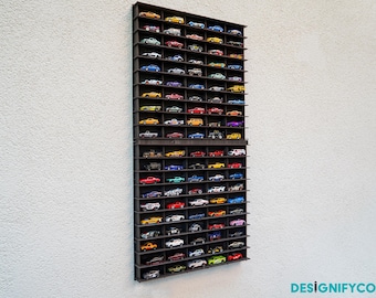 Verticale 1:64 speelgoedautovitrine voor 100 auto's | Autovitrine |  | . weergeven Speelgoedautohouder | Wandgemonteerde auto-opberger | Speelgoedgarage