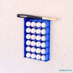 BLUE 24 Baseball Display Case,Baseball Cabinet Holder Rack,Baseball Display Stand,Baseball gift,Baseball Decor,Baseball Frame,More Color