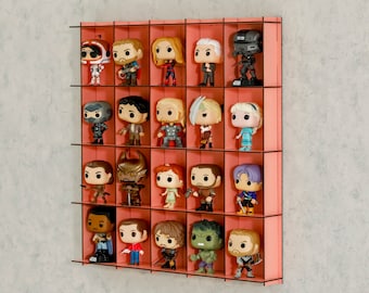 Pink Vinyl Figure Wall Shelf ,Pop Display Case ,Figure Display Shelves  for 20 Pop, Vinyl Figure Collector , Gift for figure lover
