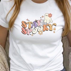 Stay Spooky Shirt, Retro Halloween Tshirt, Fall Shirts, Halloween Crewneck, Cute Halloween Ghost Shirt, Halloween Party Shirt