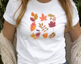 Vallende bladeren Shirt, Hallo Herfst Tshirt, Herfst Bladeren Shirts
