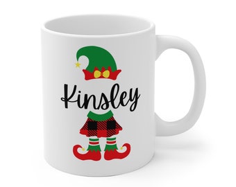 Personalized elf mug, Holiday Mug for Kids, Mug for Family, Personalized Gift, Customizable Elf Mug, Hot Chocolate Mug, Christmas Mug,