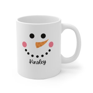 Personalized Snowman Mug, Holiday Mug for Kids, Mug for Family, Personalized Gift, Customizable Snowman Mug, Hot Chocolate, Christmas Mug