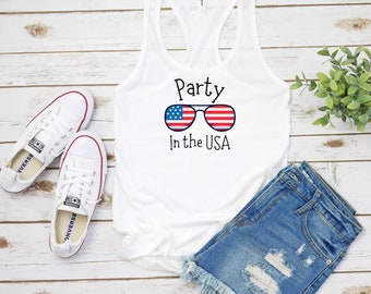 Damski patriotyczny top typu racerback na 4 lipca, impreza w USA Top na 4 lipca