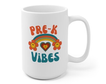 Mug PreK Vibes, Cadeau De l’enseignant Prek, Tasse à café pour l’enseignant Pre-K, Cadeau de Noël pour l’enseignant PreK, Mug d’appréciation de l’enseignant, Mug pour enseignant personnalisable