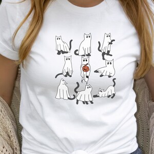 Halloween Cat Shirt, Cat Ghost Shirt, Halloween Tee, Black Cat Halloween Shirt, Cat Lover Shirt, Spooky Season Shirt, Halloween Crewneck