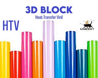 Block 3D  Soft Foam Heat Transfer Vinyl - 3D HTV - smooth 20x12 inch sheet