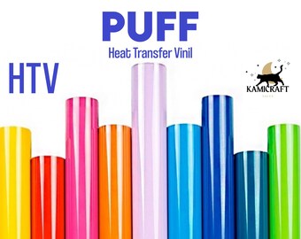 Puff - Foam Heat Transfer Vinyl | HTV Vinyl 3D | HT Transfer 20&quot;x12&quot; embossed vinyl Kamicrafts