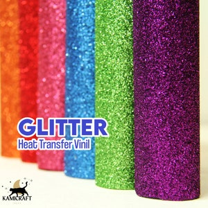 Glitter Heat Transfer Vinyl, 10x12 inch Iron-on HTV Sheets