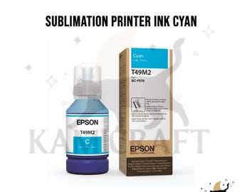 Epson Sublimation Ink 140ml Cyan – T49M220 – Original for Epson F170 / F570 – Fast Shipping!