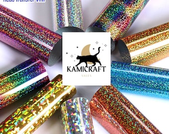 Htv Holographic Vinyl,Metallic Vinyl,Gold Vinyl,Heat Transfer Vinyl  -shirt for Cricut cameo
