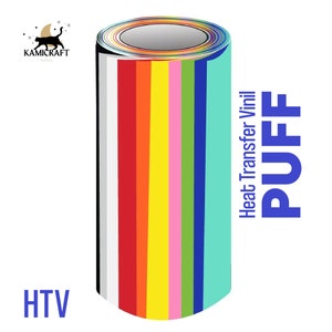 3D Puff - Foam HTV vinyl, Puff htv, 20” x 12” (18 COLORS!) heat transfer vinyl, Puffy vinyl, t-shirt vinyl, htv, Silhouette, Cricut Friendly