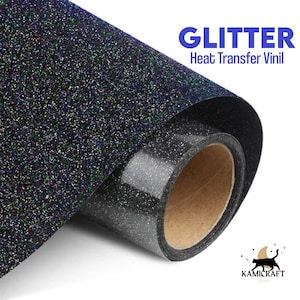 HTV Glitter Sheets, Bling, Silhouette, Cricut  (HTV)  Iron On for DIY T-Shirts, Craft Garment Heat Press