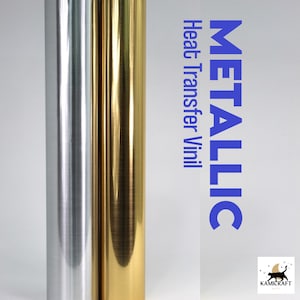 Metallic Mirror HT Vinyl - Heat Transfer Vinyl - 12" x 20" Vinyl Sheets - HTV- Metallic Vinyl for Silhouette Cricut - Metallic iron on - HTV