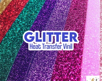 GLITTER Heat Transfer Vinyl (HTV) for Silhouette Cameo, Cricut. 10" rolls DIY T-Shirts, Craft - Kamicrafts