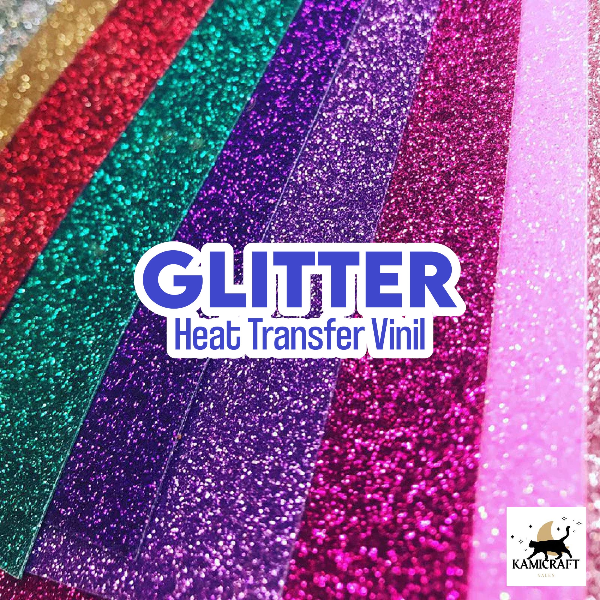 GLITTER Heat Transfer Vinyl (HTV) for Silhouette Cameo, Cricut. 10"…
