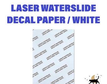 LASER Waterslide DECAL Paper WHITE 10 Pack, 8.5" x 11" Top Seller Kamicrafts