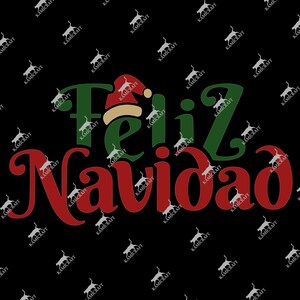 Feliz Navidad PNG & SVG no Background, Instant Download