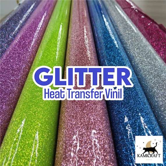 HTV Glitter, Heat Transfer Vinyl, Iron On Vinyl, Tshirt Vinyl, Bling - 10" rolls Iron On for DIY T-Shirts HTV