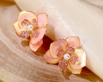 Elegant Handmade Orchid Resin Earrings - Butterfly Phalaenopsis Botanical Floral Jewelry, Stud or Dangle, Clip-on Available